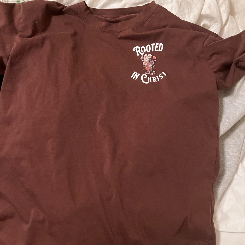 Rooted in Christ Graphic Tee - Brown